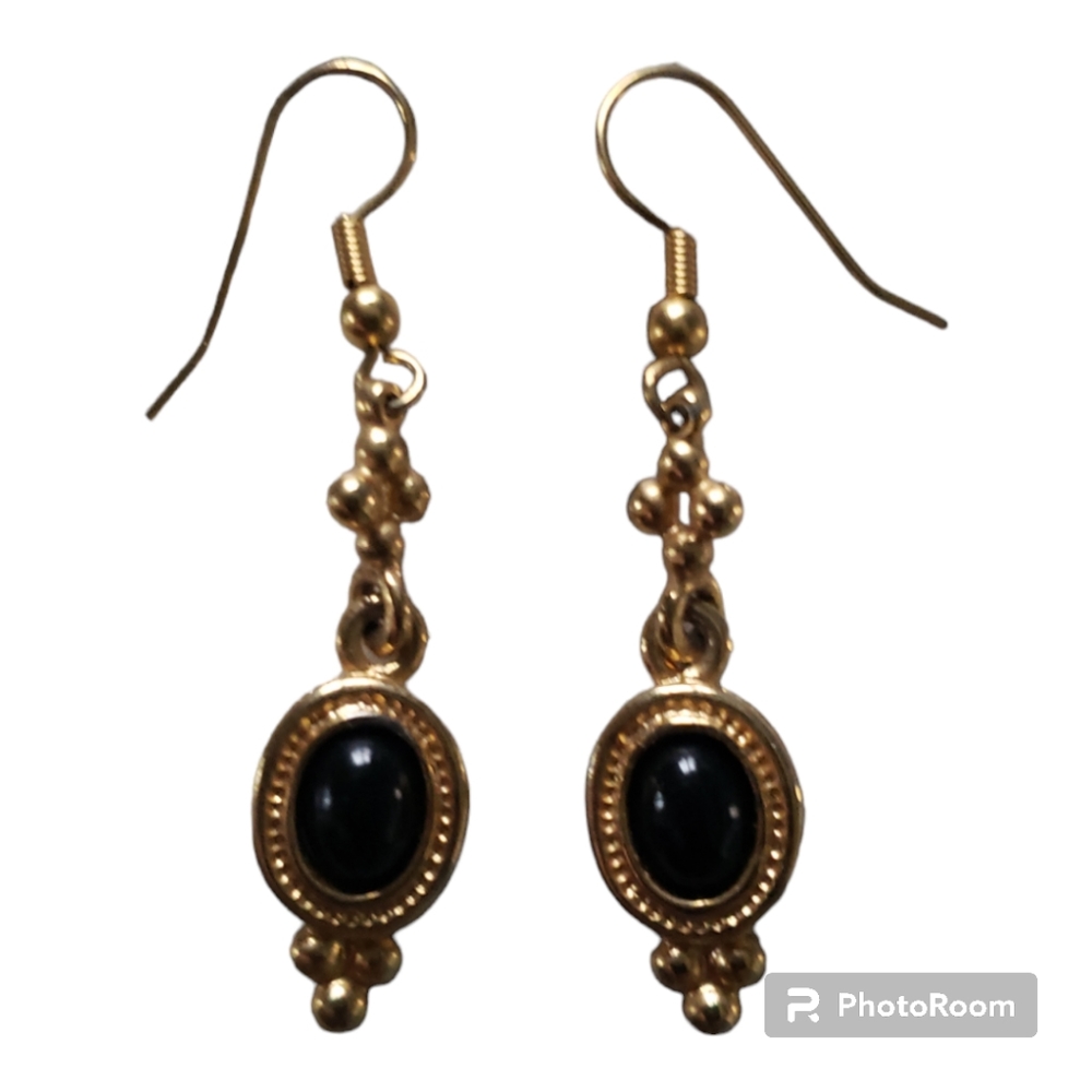 Vintage Black & Gold Earrings